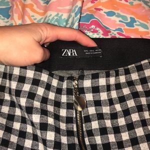 Zara Checkered High-Waisted Leggings